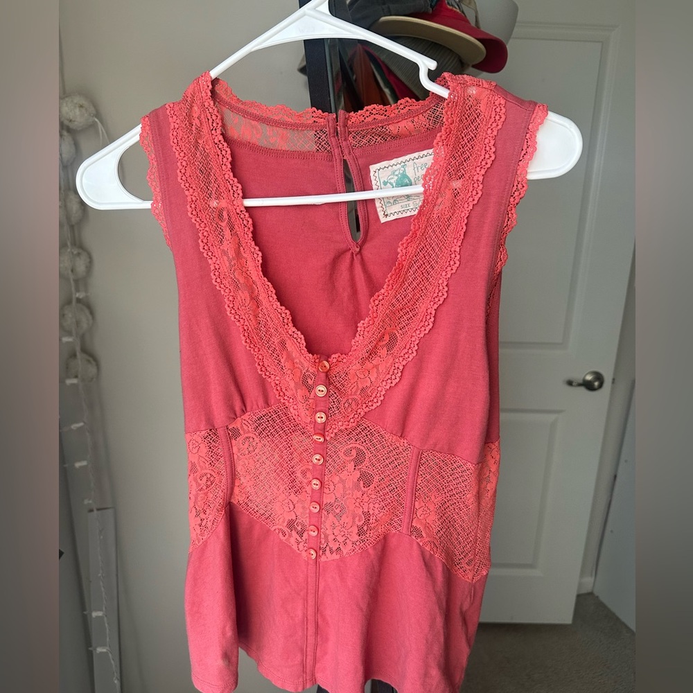 Vintage Free people pink lace top